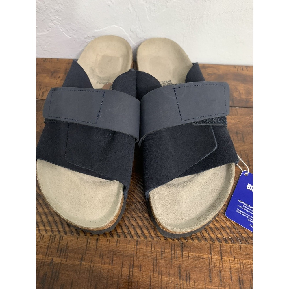 Birkenstock Kyoto Size 38 Suede Sandals Slides Navy Blue